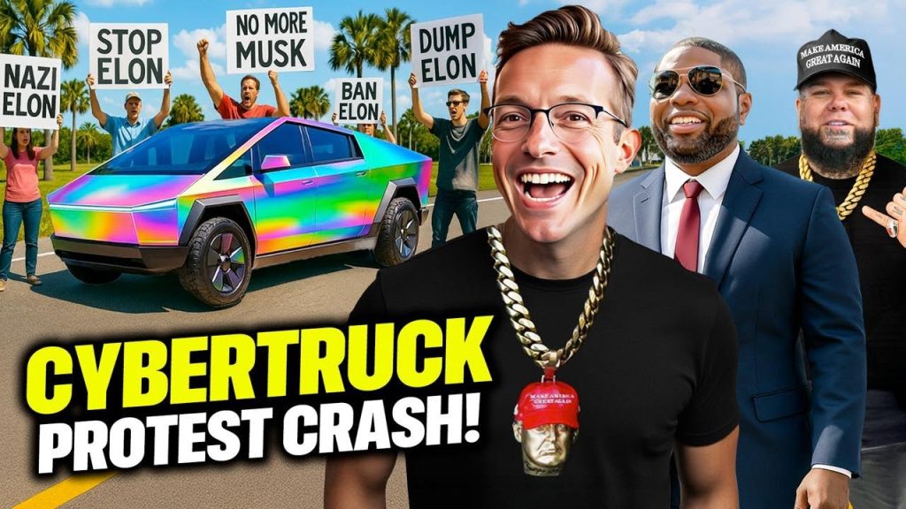 I Drove A Trump Cybertruck Through A Lib Tesla Protest | What Happened Next Is INSANE…