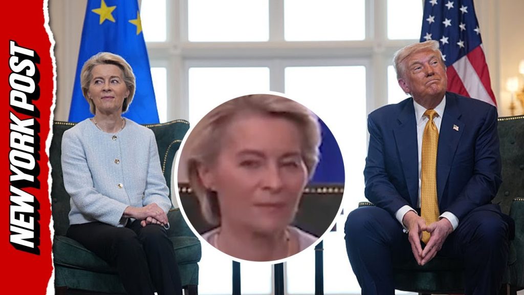 Watch Trump WIPE Smile off Face of European Commission President Ursula von der Leyen