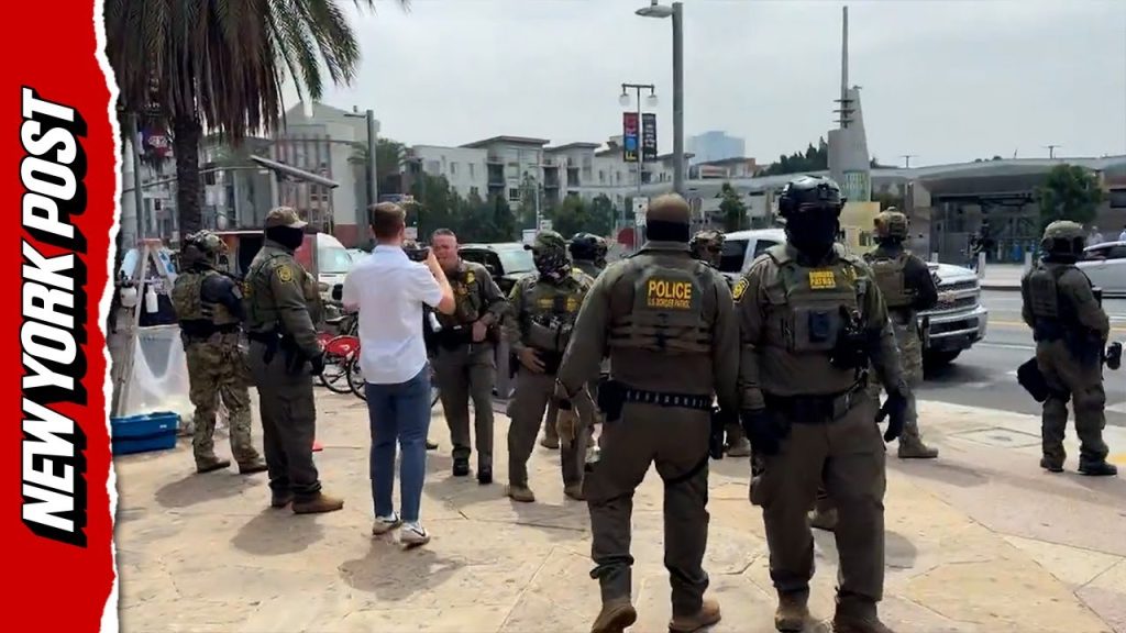 Border Patrol Conducts RAID Outside Newsom Press Conference LOL