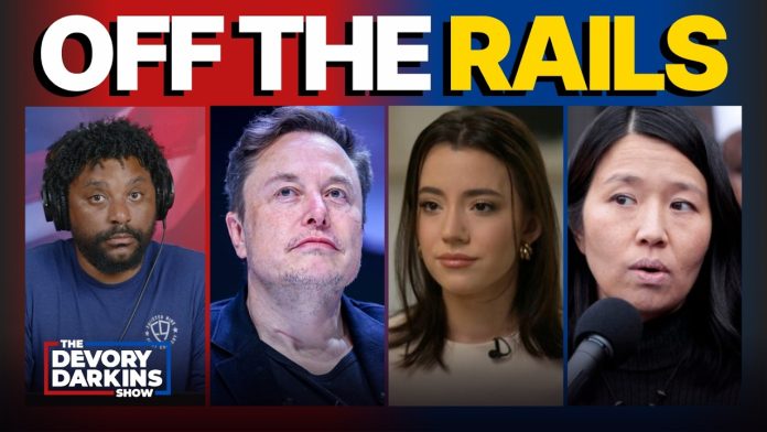 Elon Musk baby mama GOES OFF THE RAILS stuns Far Left Podcast Host