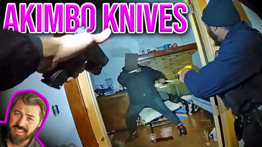 Cops BLAST Double Knife Attacker!